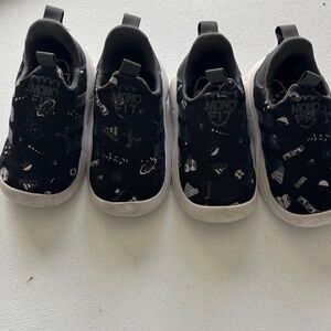 adidas Kids Black and White Slip-On Sneakers